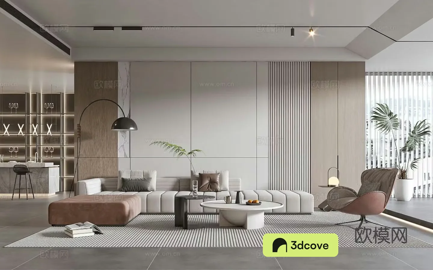 Modern living room sofa coffee table combination sofa background wall