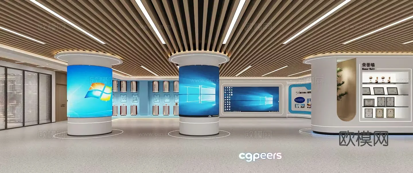 Corporate culture exhibition hall 3D model