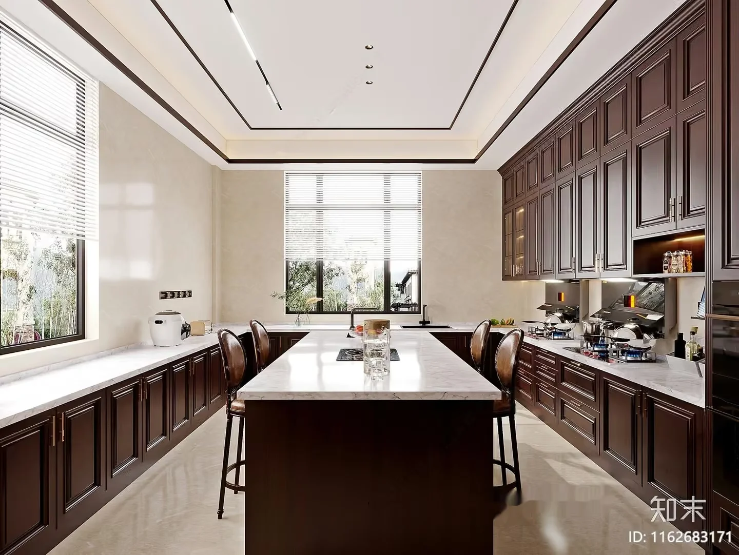Modern Kitchen Island 3D Model – 13652 – VRAY Render