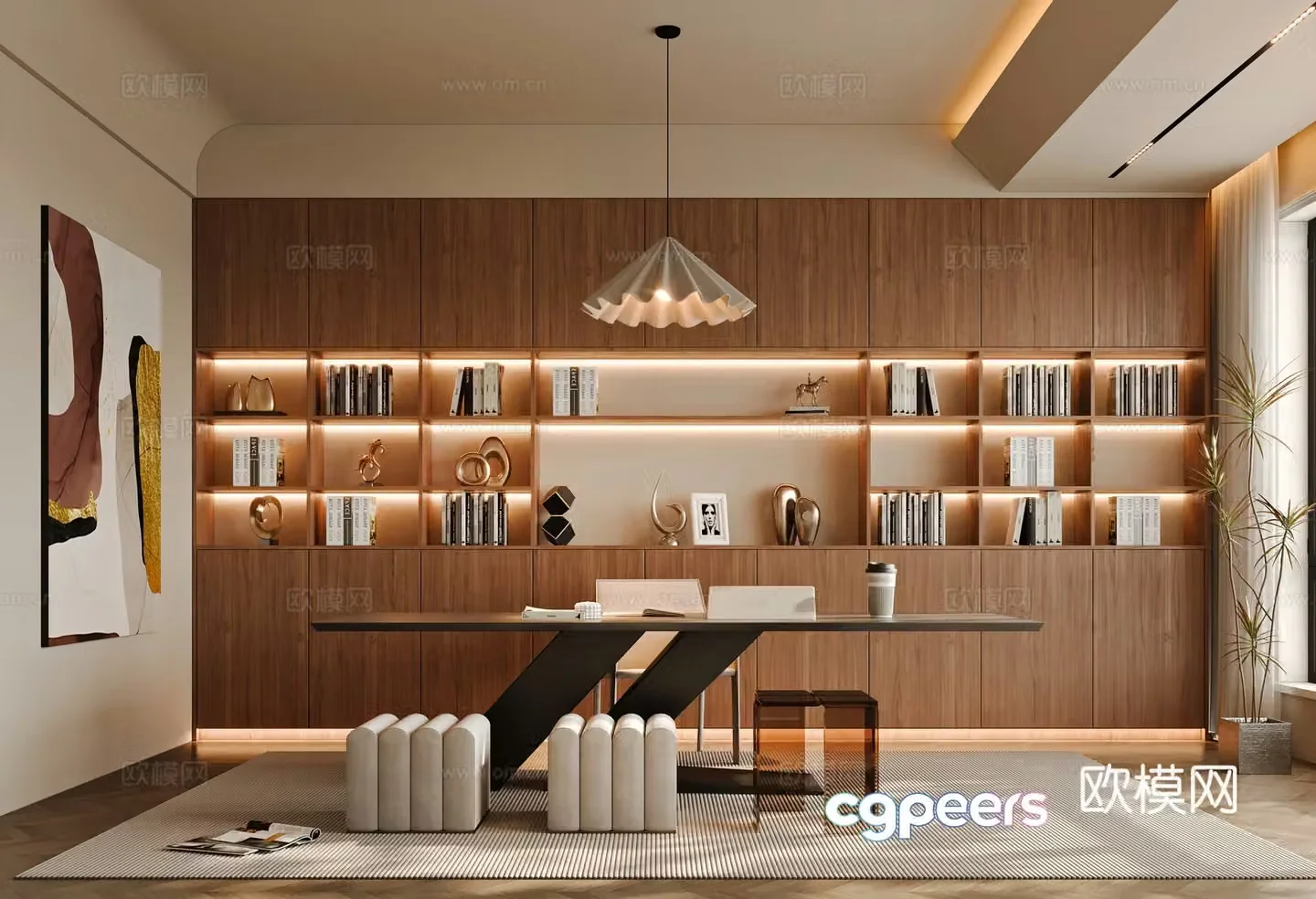 Modern study 3d model