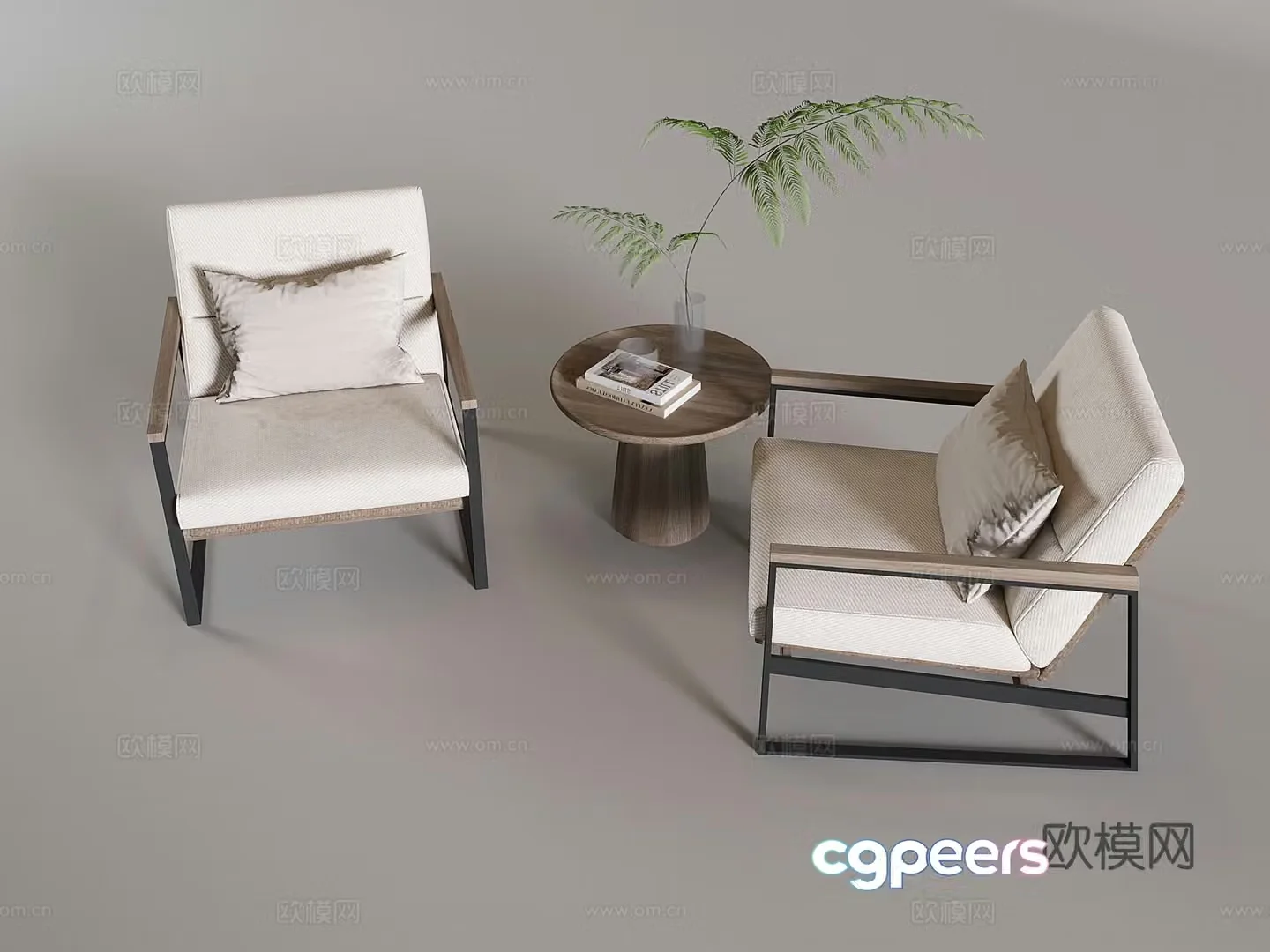 Song’s casual soft-pack sofa solid wood round table coffee table side table 3D model