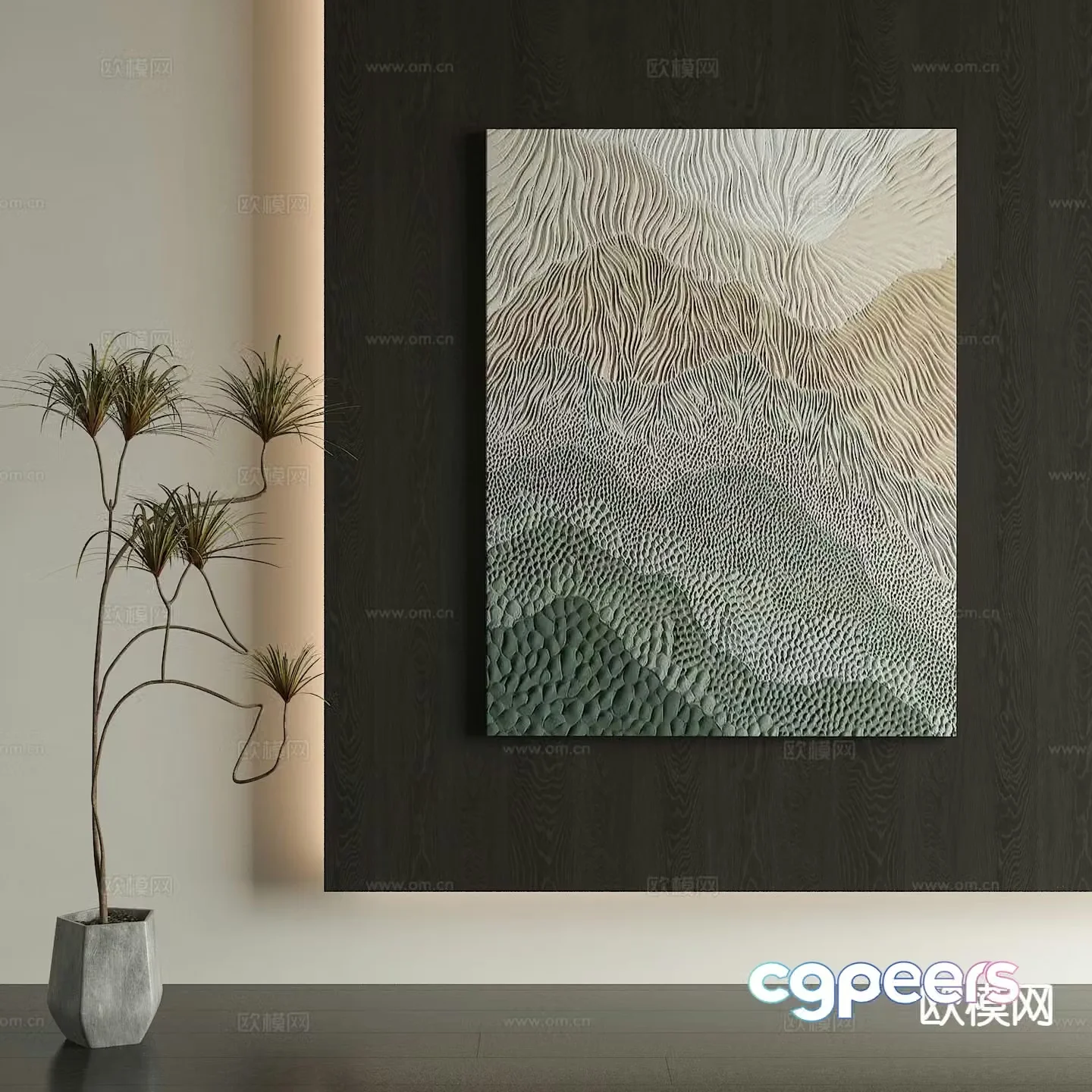 Medieval style texture painting decorative painting hanging painting 3D model