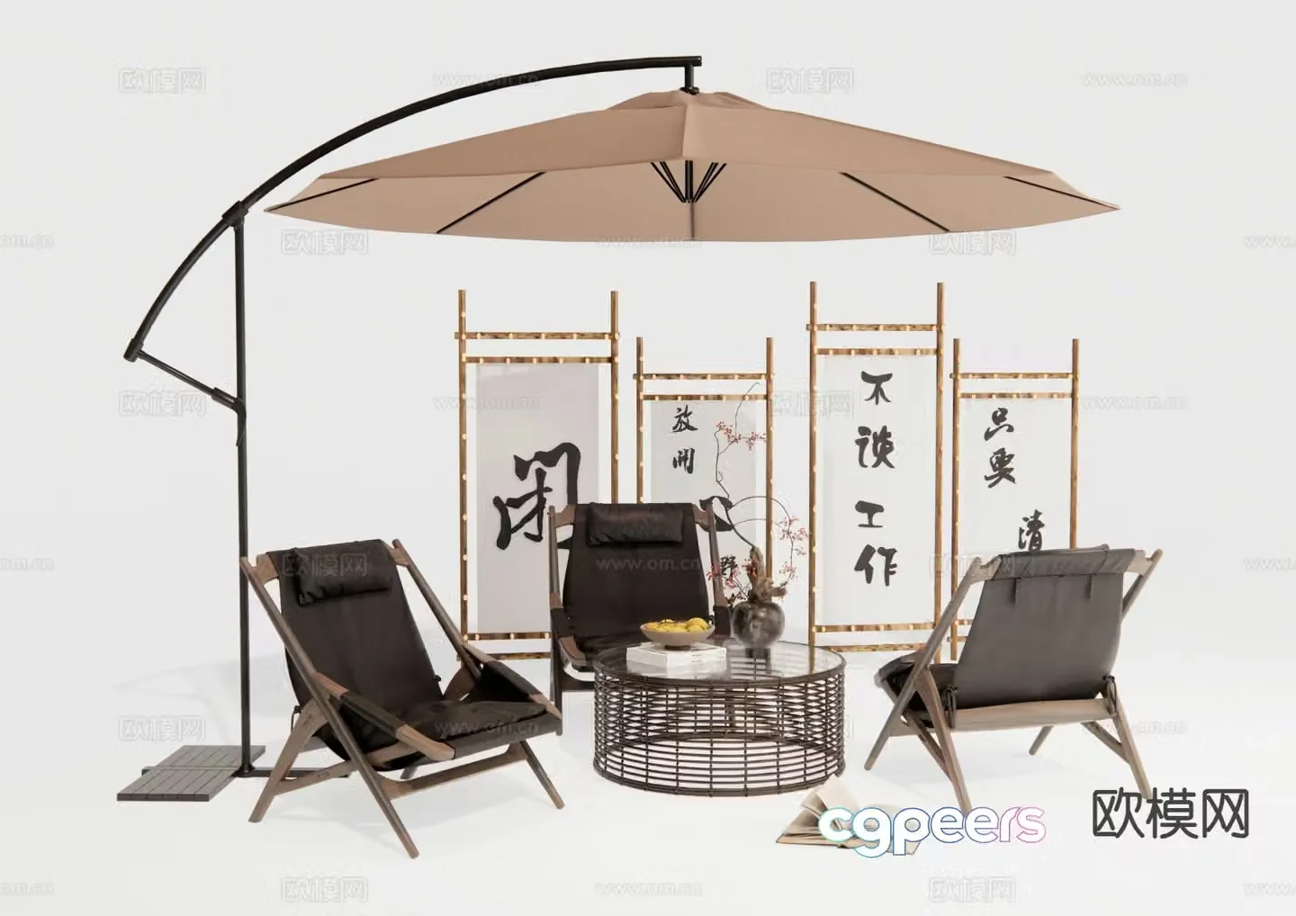 Modern outdoor table and chairs camping table and chairs 3d model