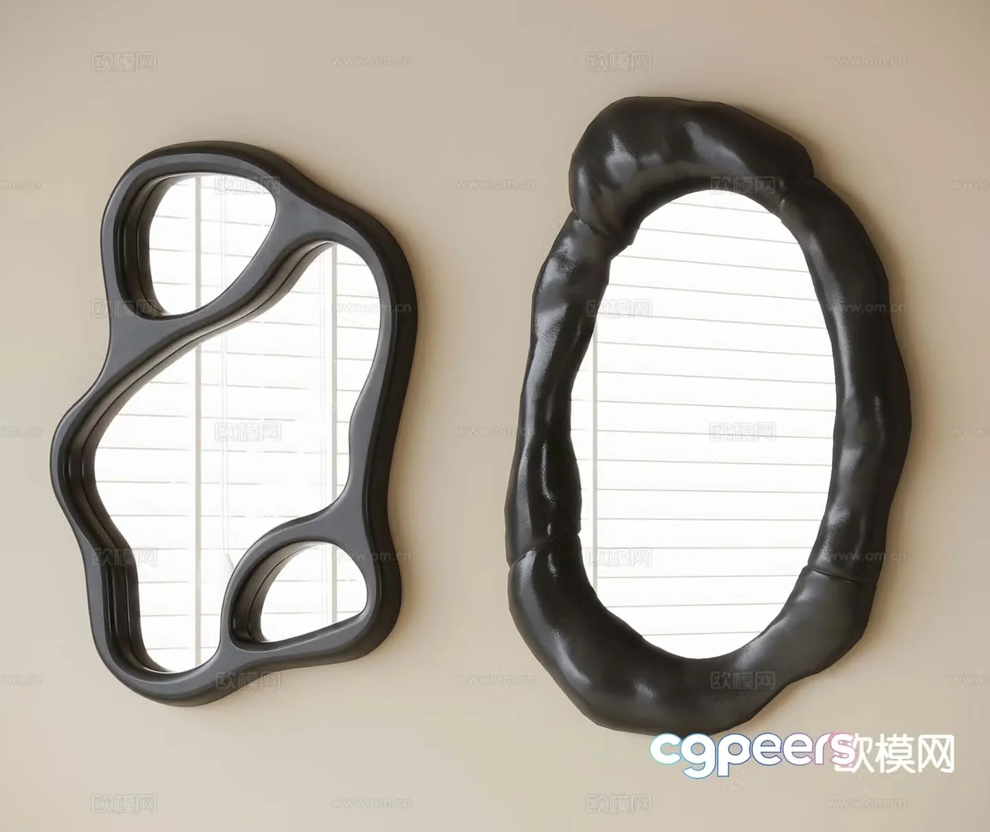 Modern mirror decorative mirror special shaped mirror 3d model