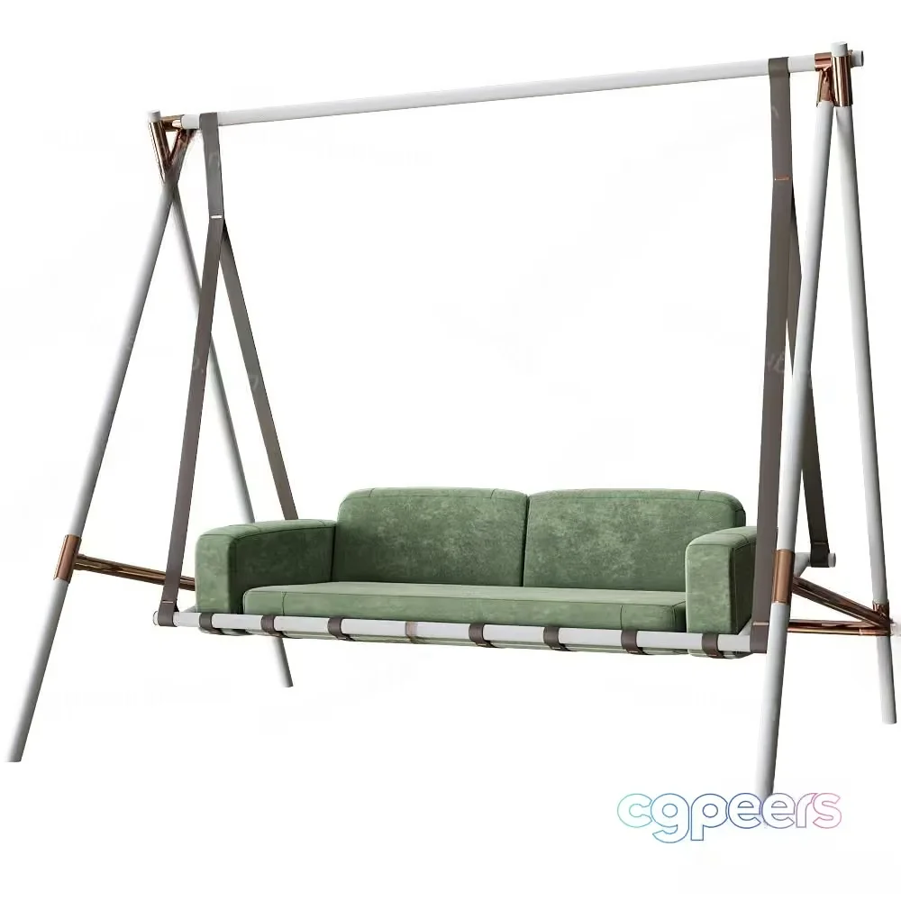 A Green Couch On A Swing 3D Model – 19390 – VRAY Render