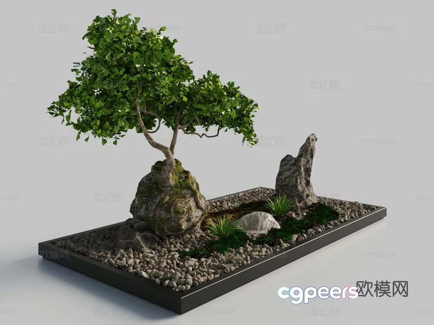 New Chinese Landscape Sketches Stones Stone 3D Model