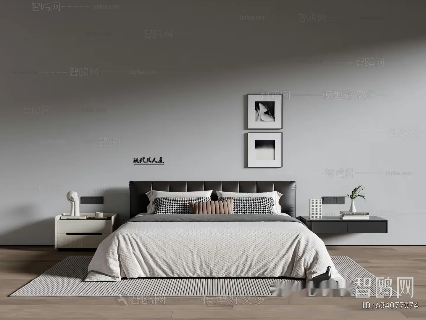 Cozy Modern Bedroom 3D Model – 6428 – VRAY Render