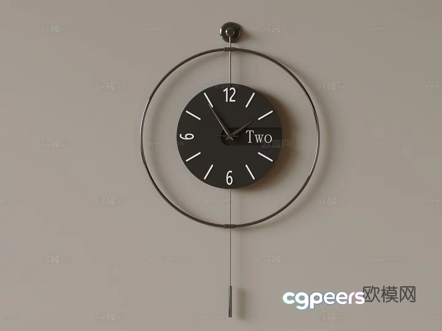 Modern watch creative wall clock 3d model