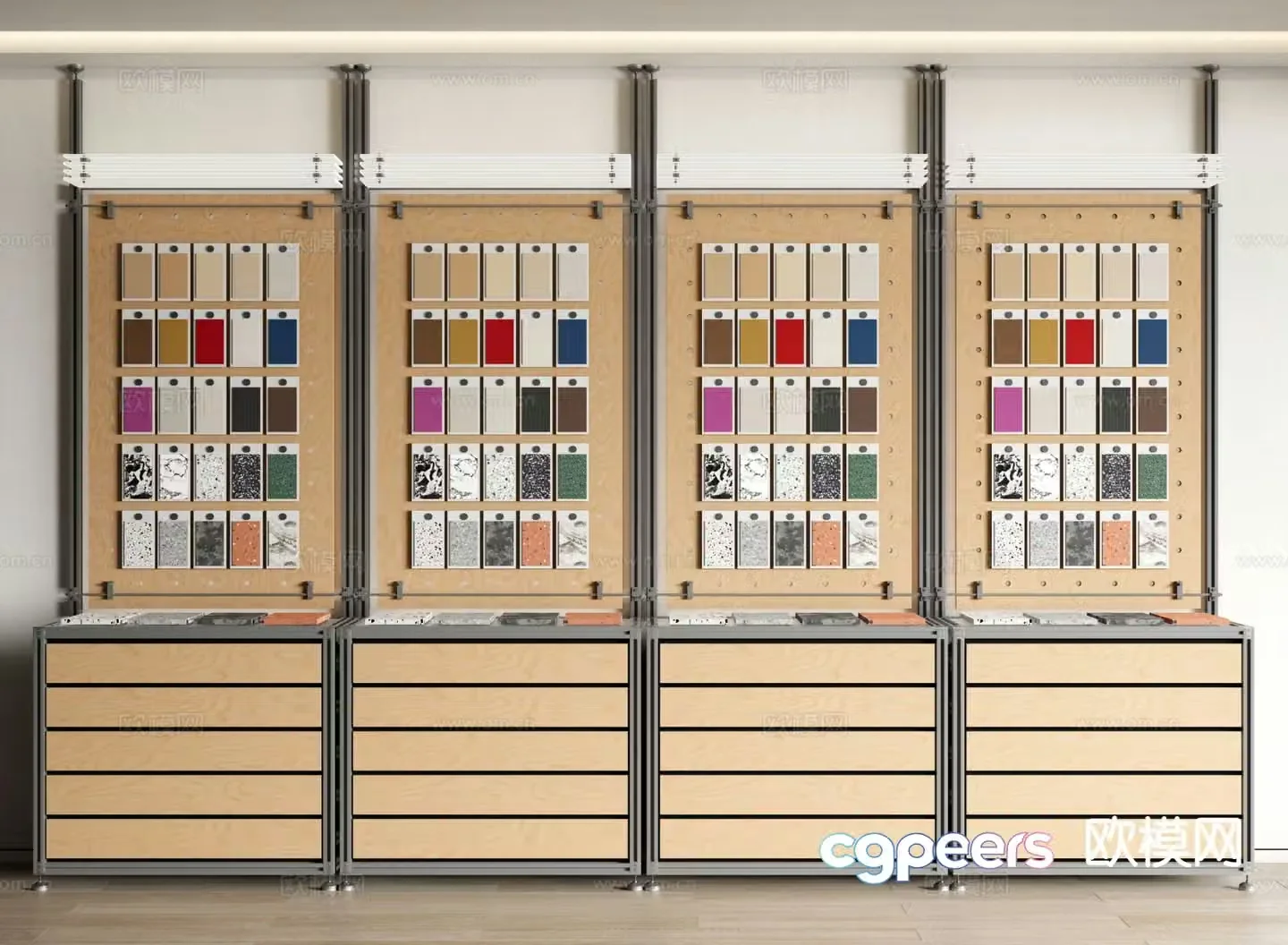 Modern showcase material display rack 3D model