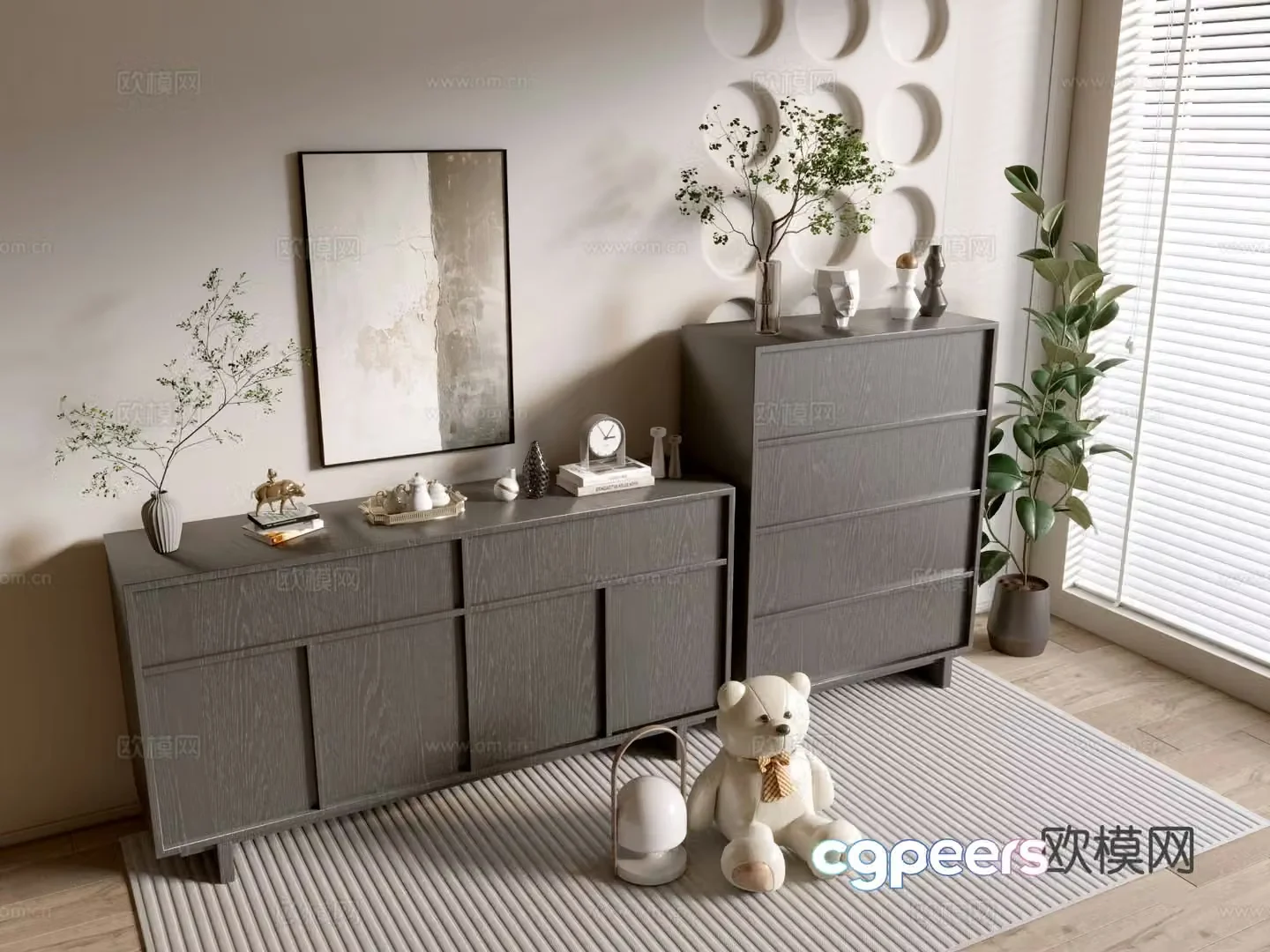 Modern entryway cabinet 3d model