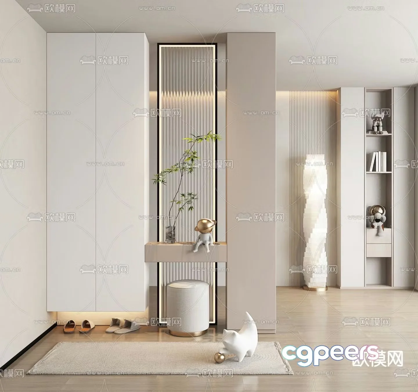 Entrance shoe cabinet 3D model