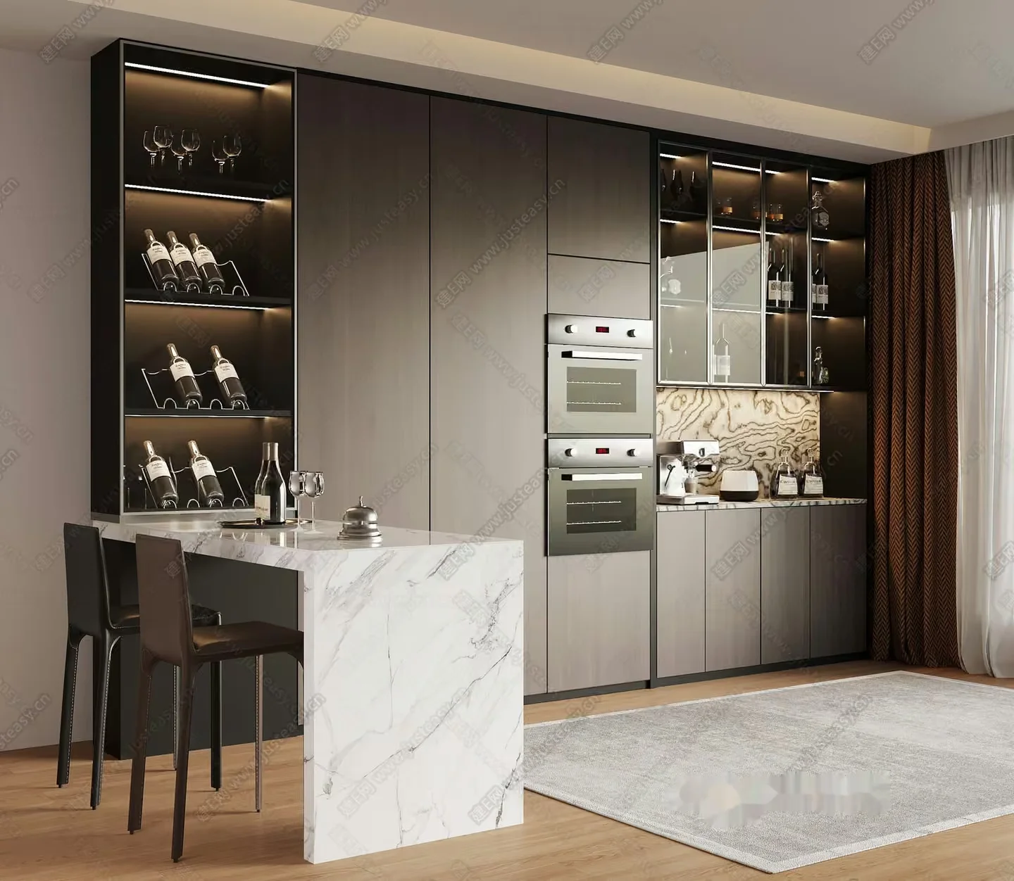 Modern Kitchen Interior 3D Model – 21709 – VRAY Render