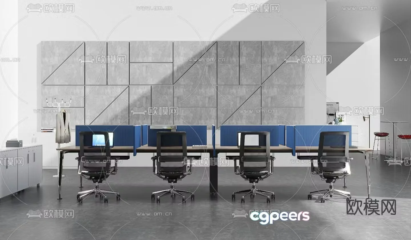 Card space desk workstation 3D model