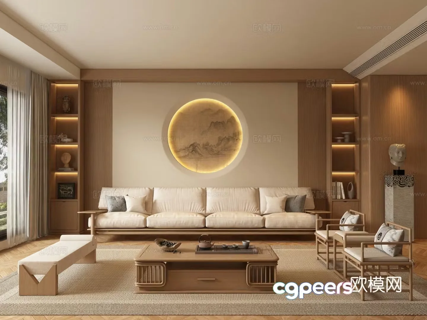 New Chinese style living room 3d model
