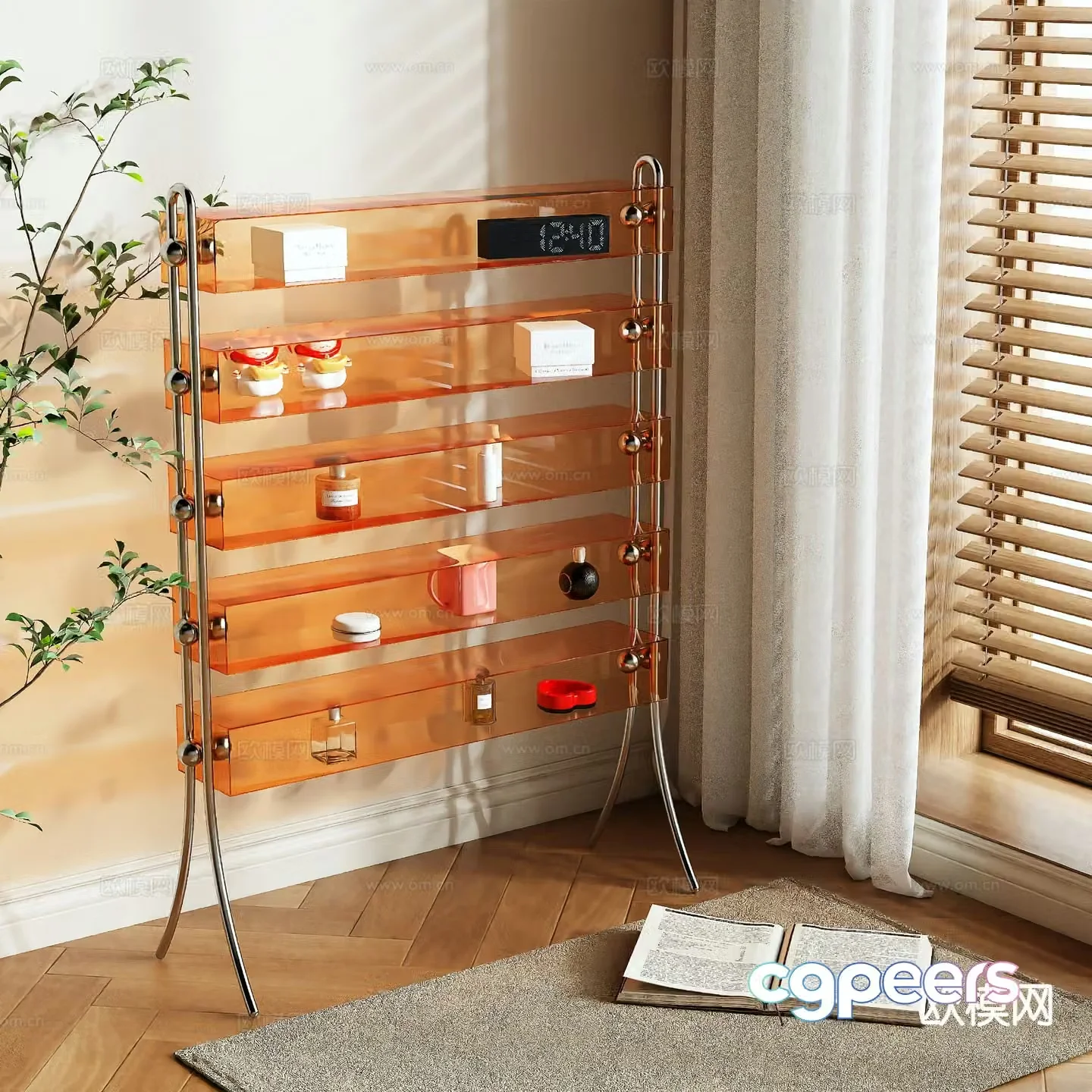 Acrylic decorative rack storage rack 3d model