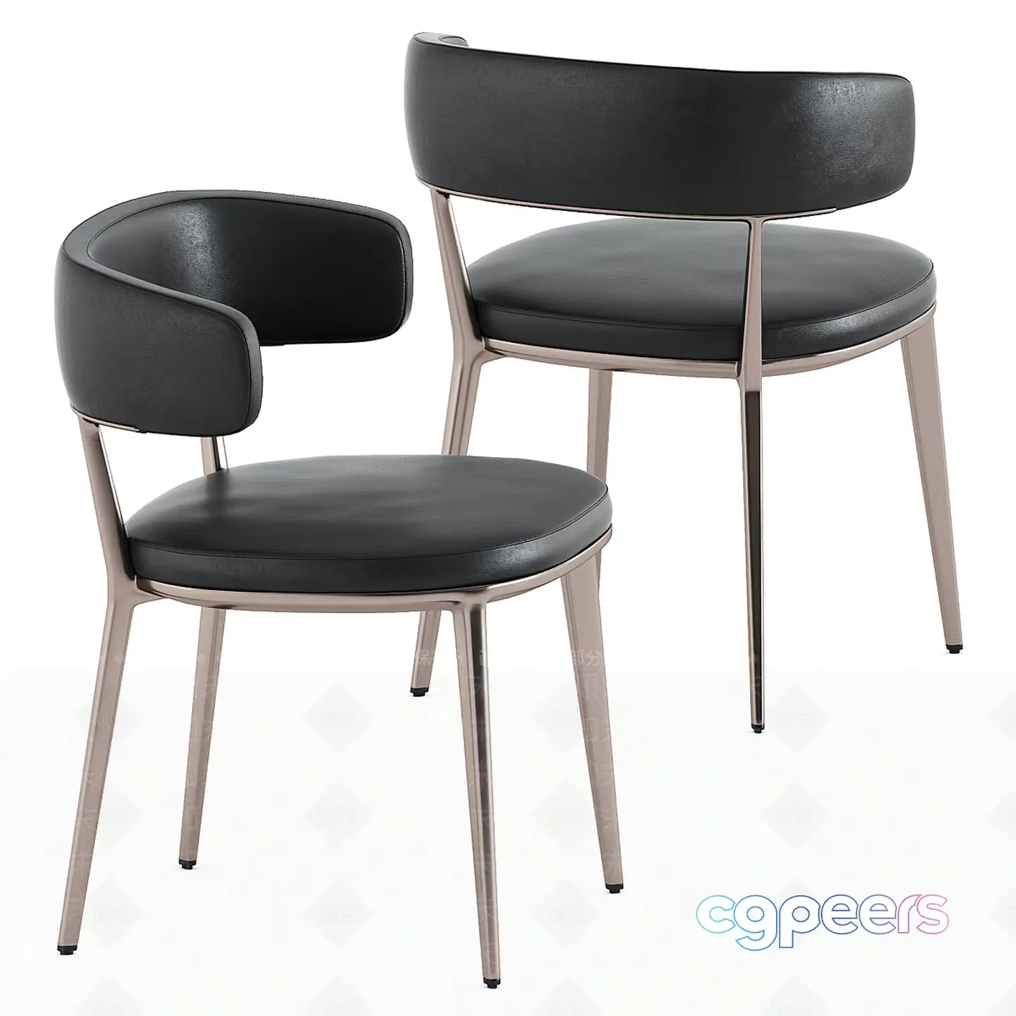 Modern Black Chairs 3D Model – 18218 – VRAY Render