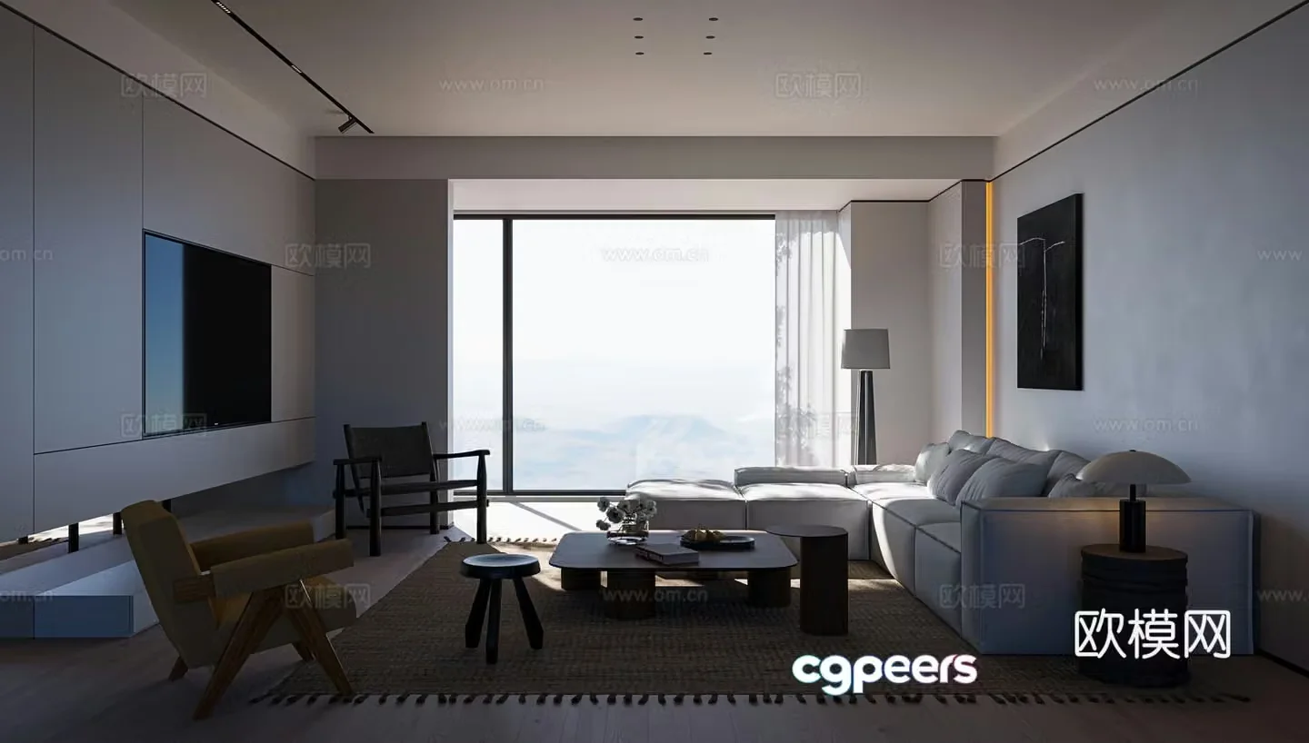 Wasabi modern living room 3d model