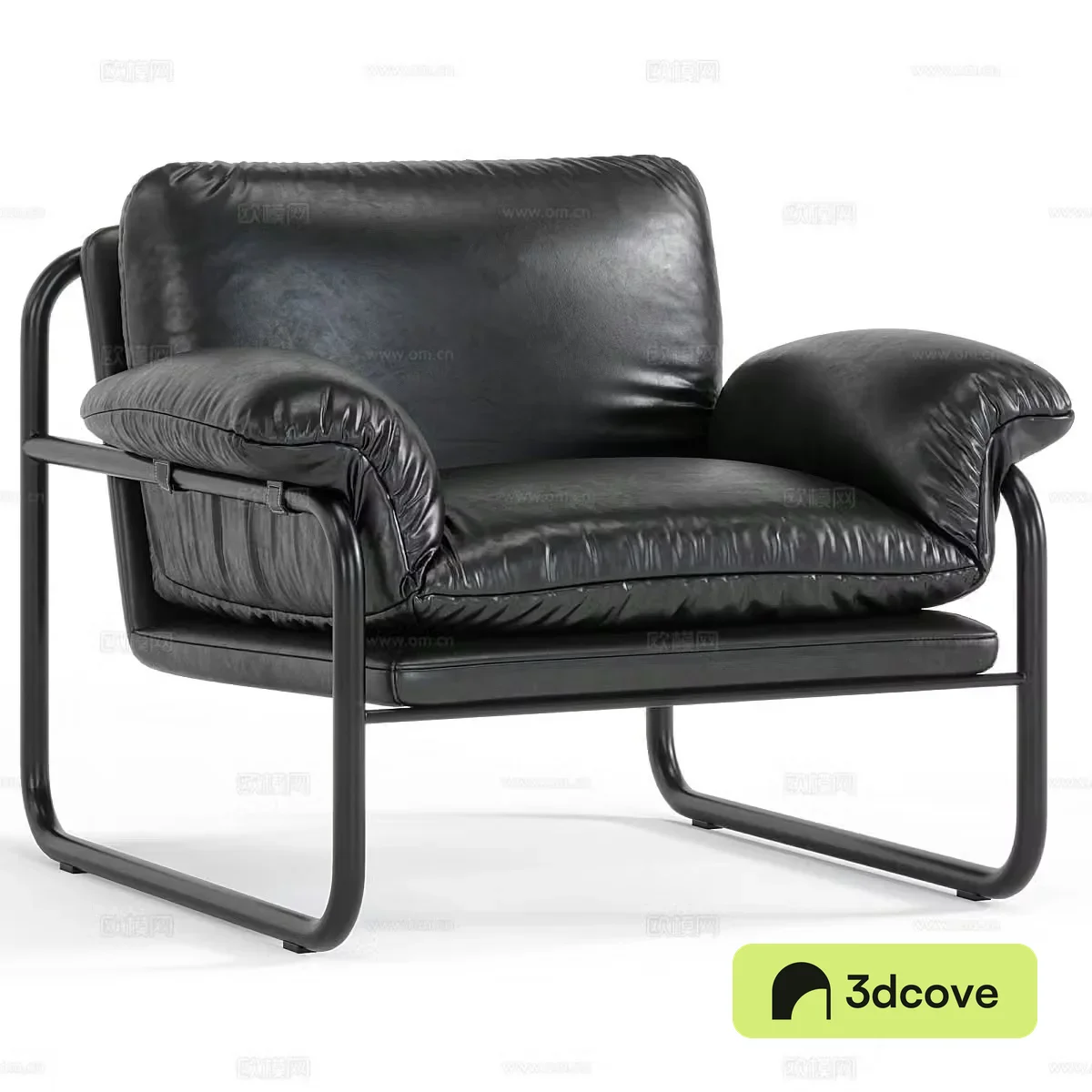 Modern Italian Desmond Leather Armchair
