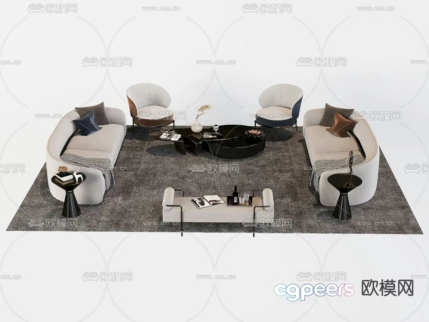 Lobby sofa reception sofa 3d model