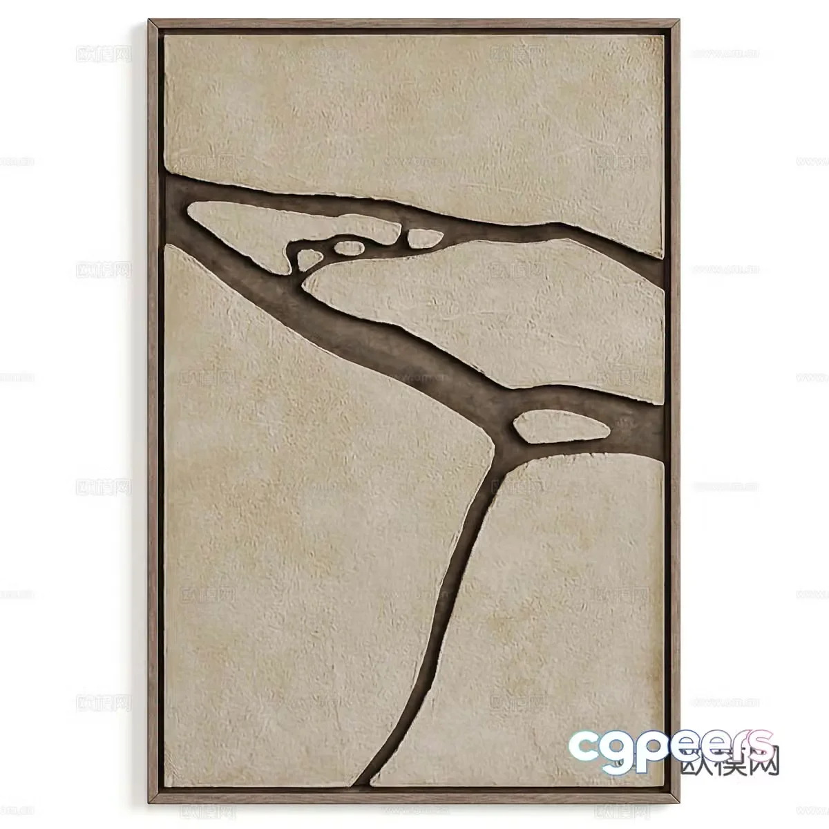 New Chinese style hanging paintings texture paintings decorative paintings 3D model
