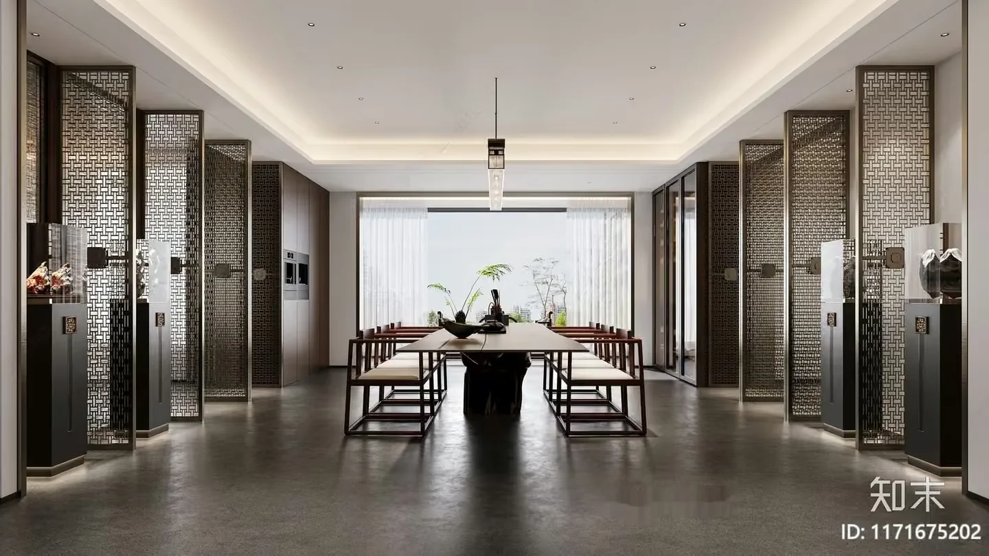 A Modern Dining Room 3D Model – 2058 – CORONA Render
