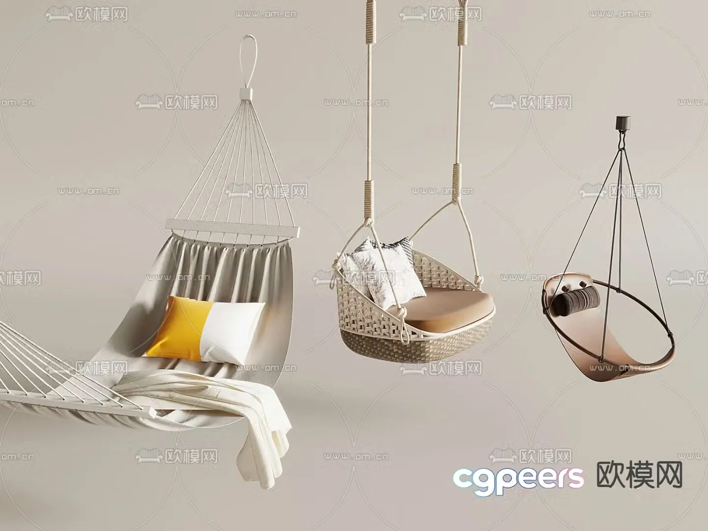 ins bird’s nest chair internet celebrity hanging basket swing anti-turnover hammock lazy cradle chair 3D model