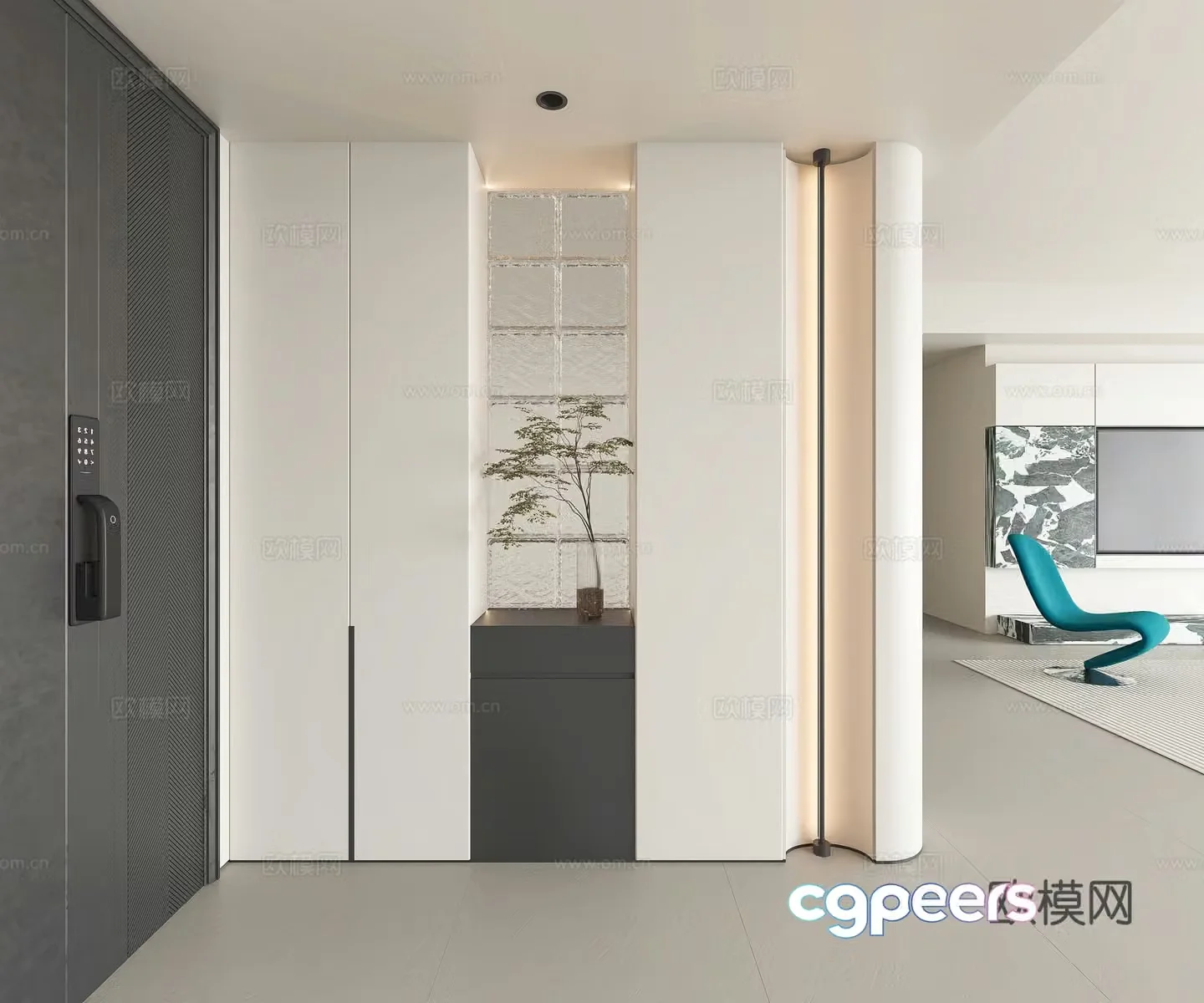 Modern entrance 3D model