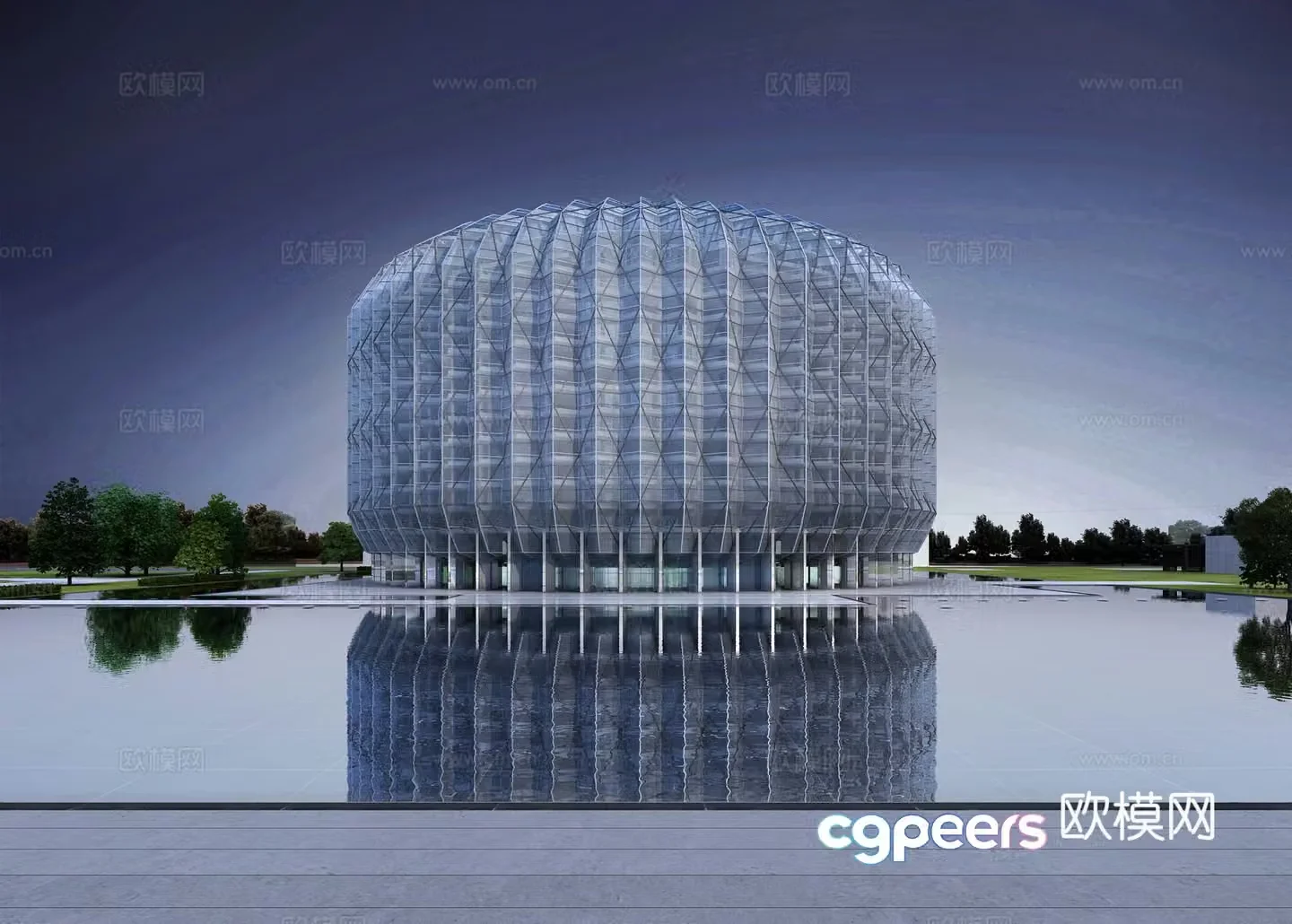 Architecture Cultural Center Science and Technology Museum Exhibition Hall Theater Commercial Building 3D Model