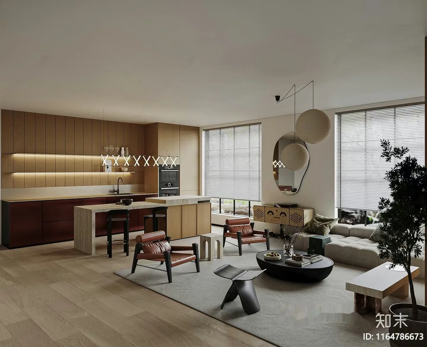 Modern Living Room 3D Model – 17411 – VRAY Render