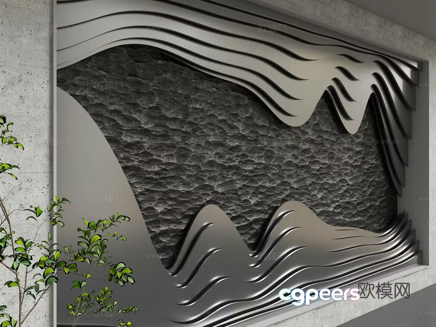 Modern background wall 3d model