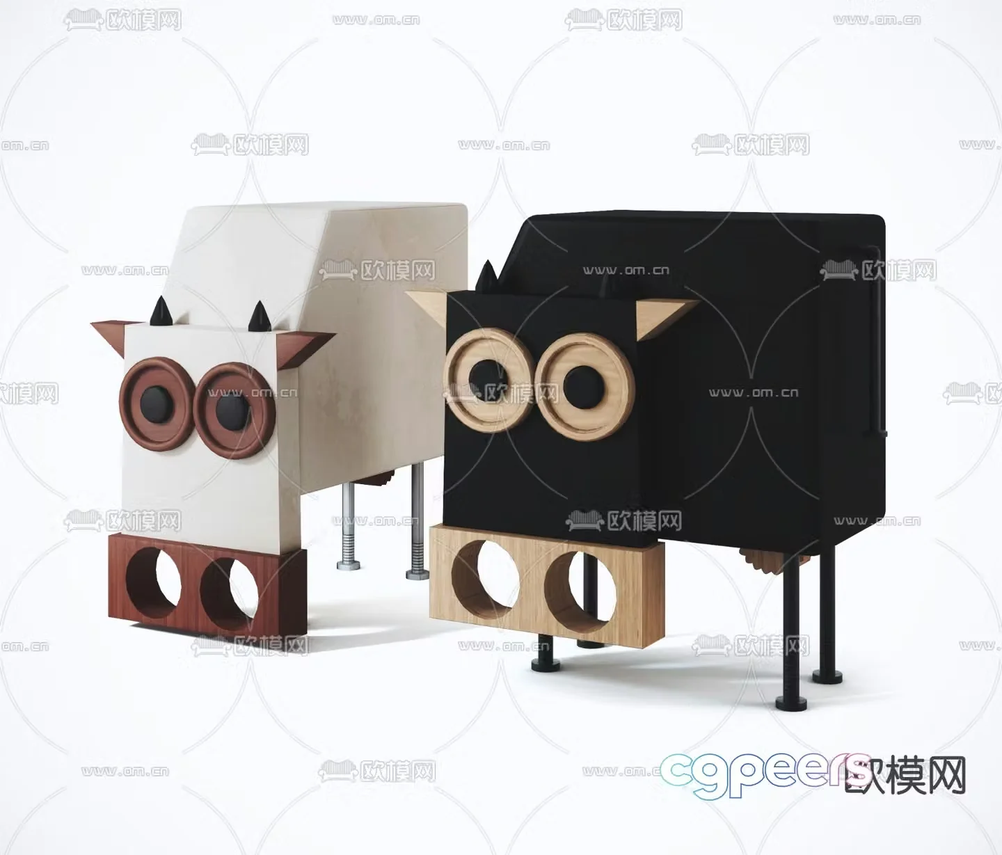 Modern children cartoon low stool 3d model