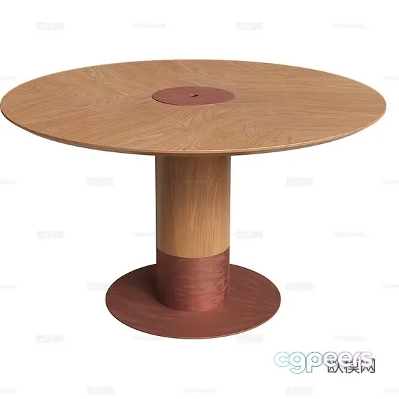 Wooden Round Table 3D Model – 13300 – VRAY Render