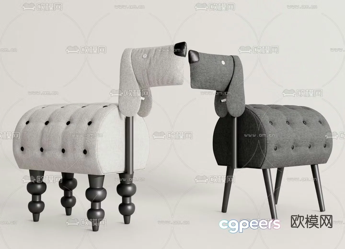 Children’s chair wooden horse chair 3d model