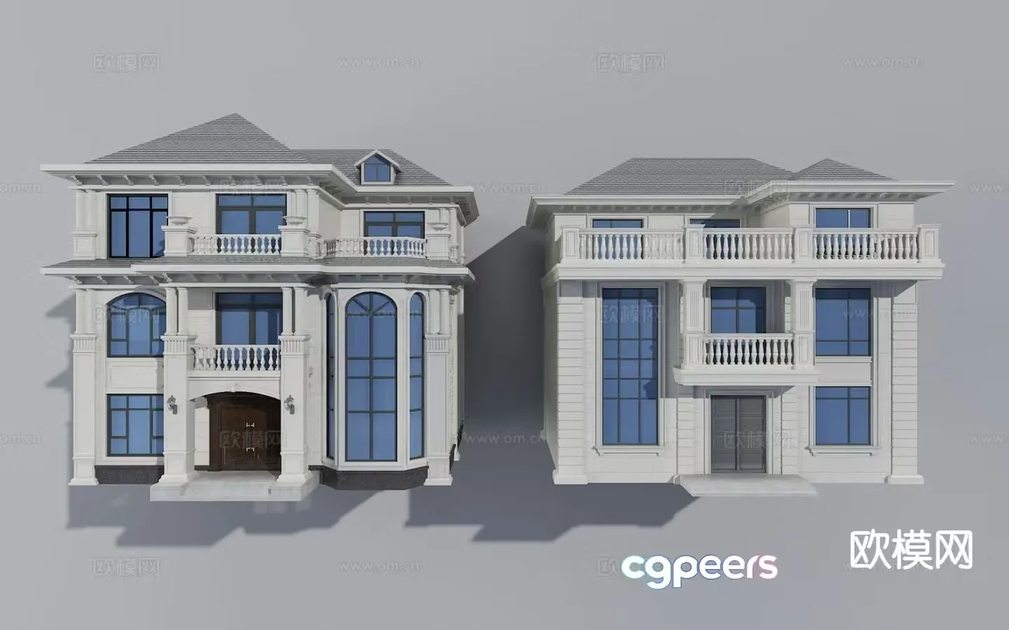European style single-family villa appearance 3D model