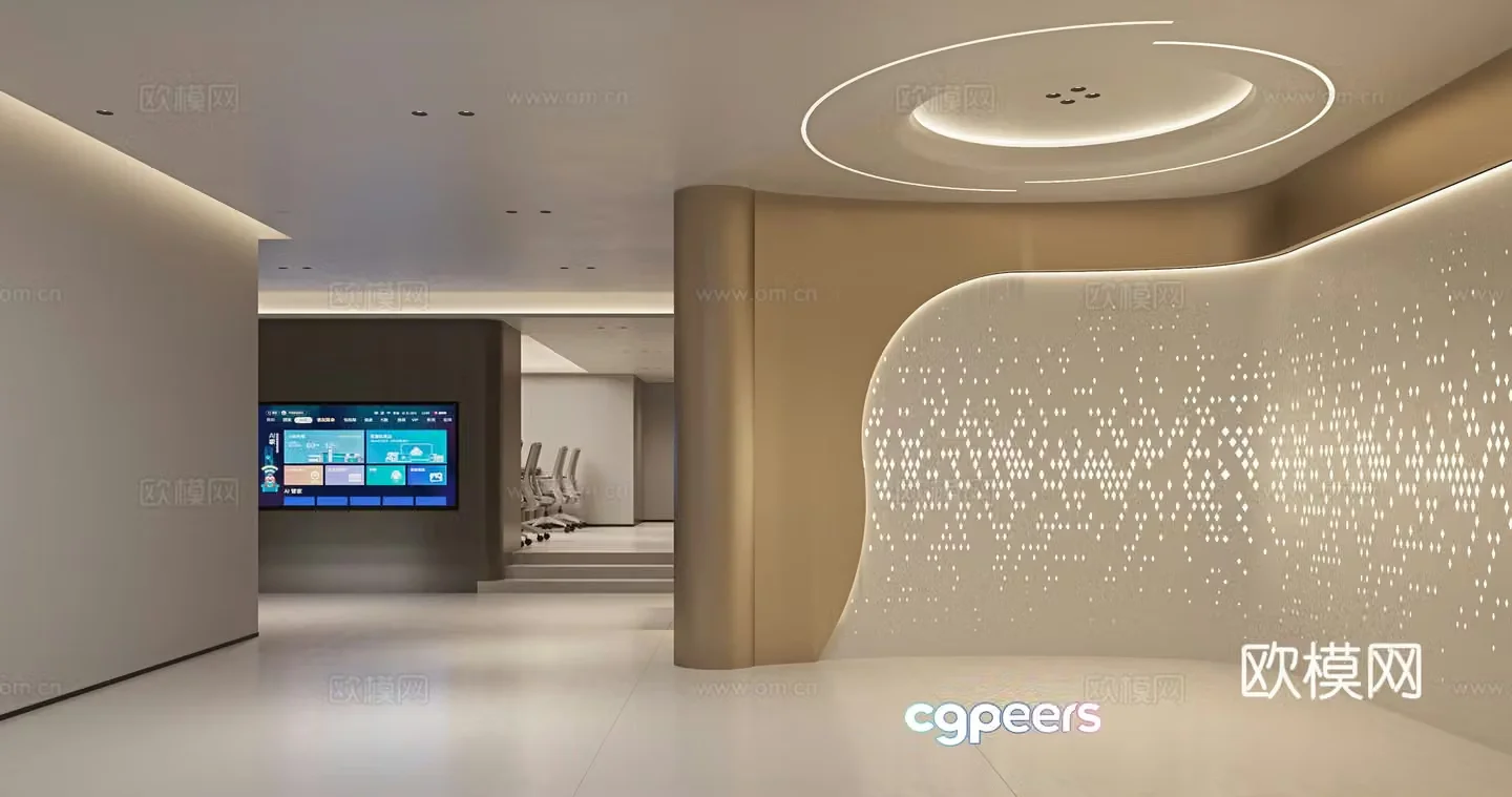 Office Front Desk 3D Model