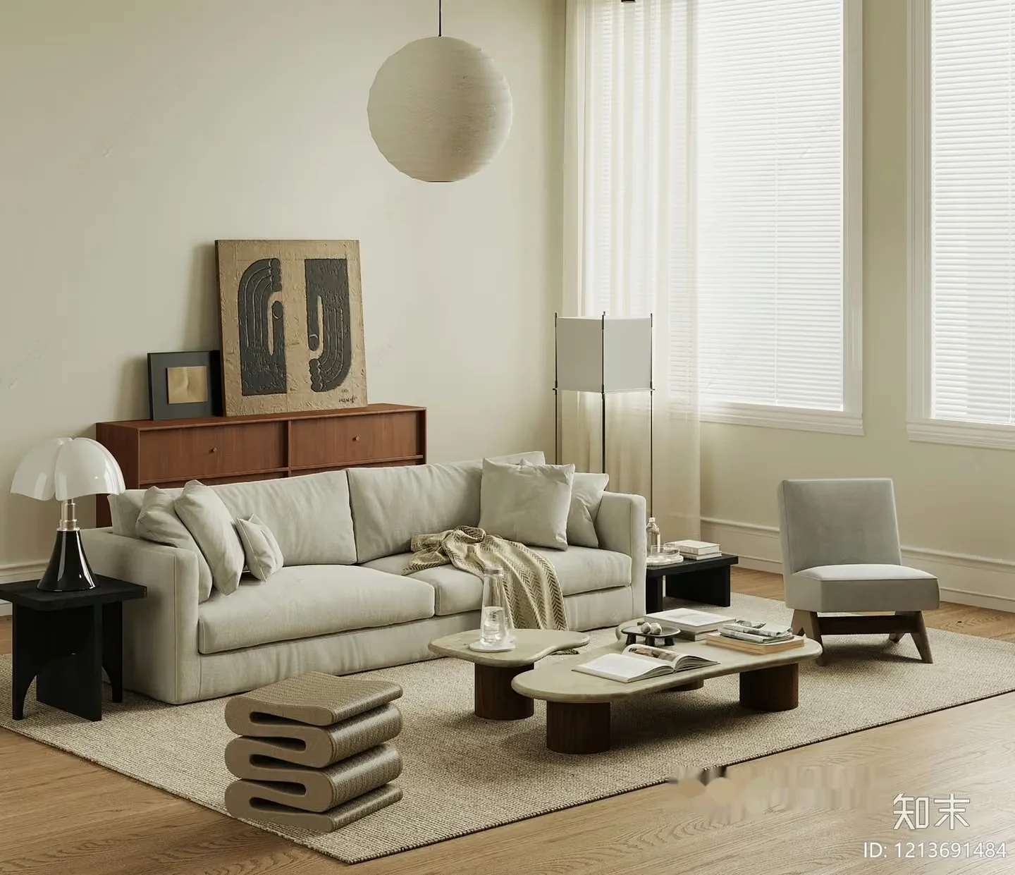 Modern Living Room 3D Model – 9892 – VRAY Render