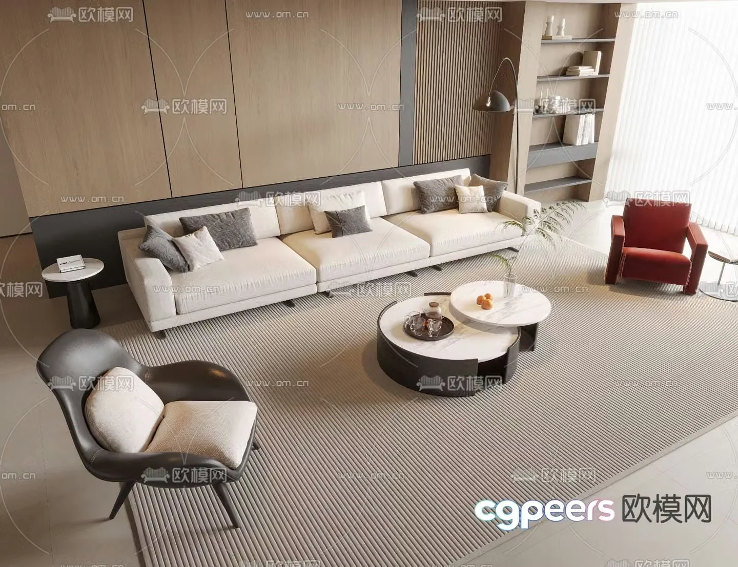 Modern sectional sofa 3d model