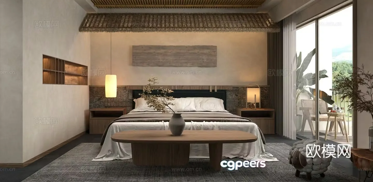 Wabi Sabi B&B Room Hotel Room 3D Model
