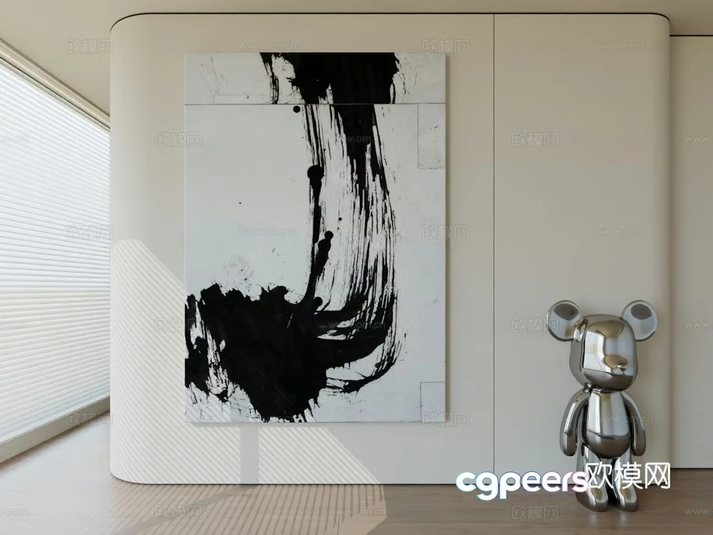 Modern minimalist hanging painting abstract art hanging painting 3d model