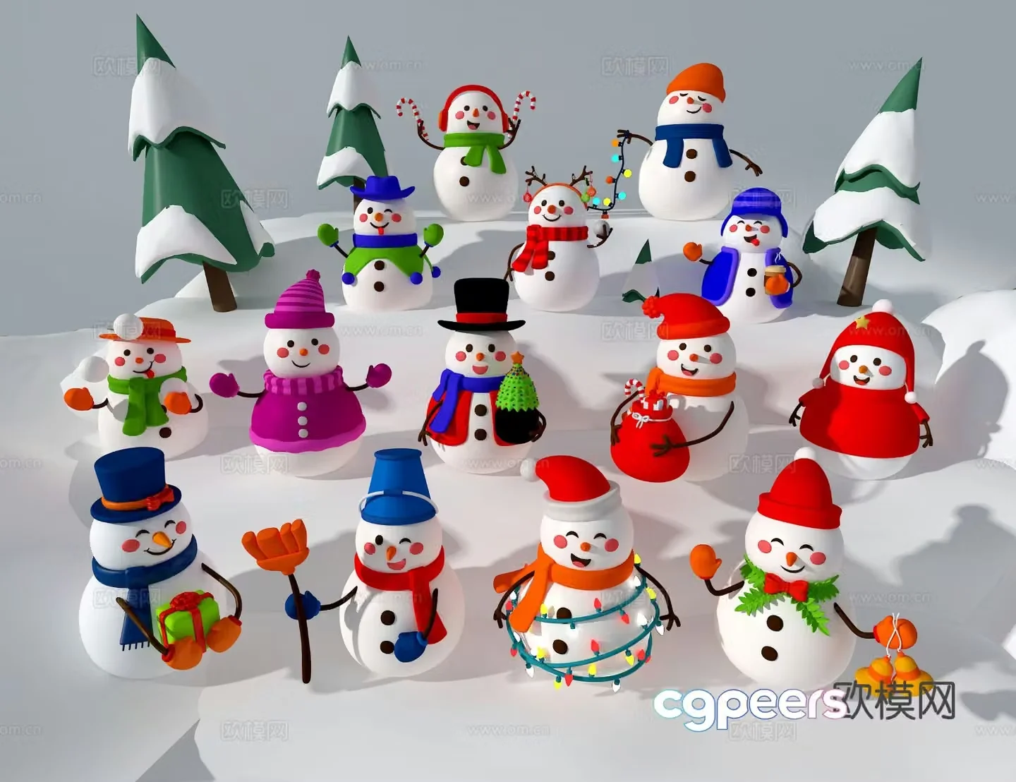 Christmas snowman 3d model