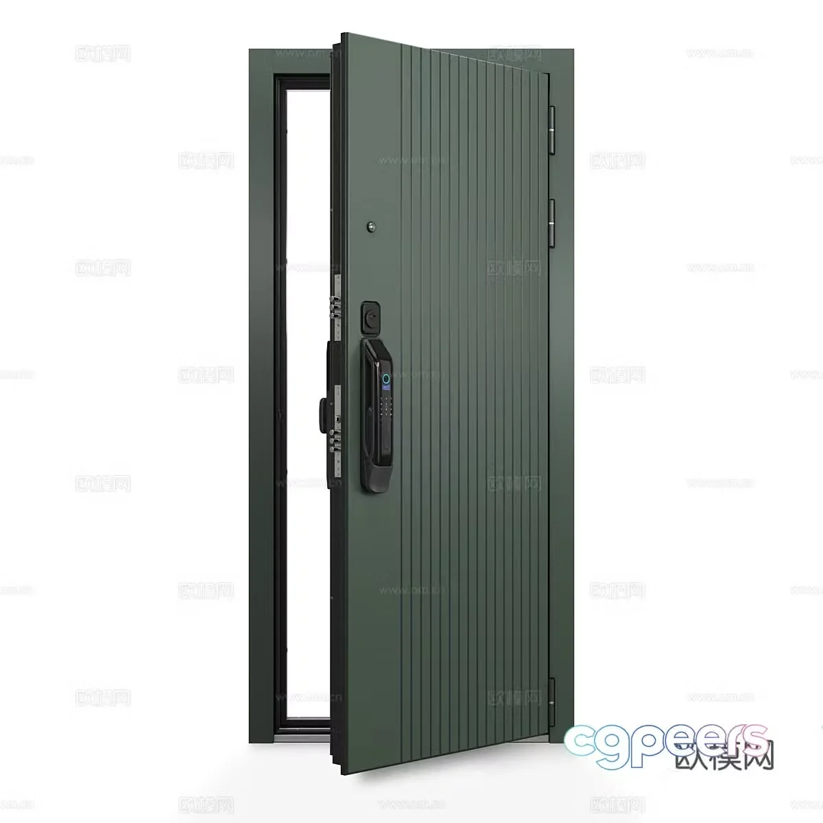 Modern entry door password lock fingerprint lock 3d model