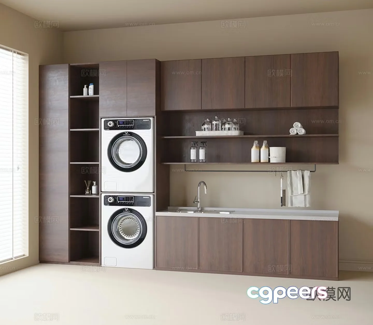 Modern washing machine cabinet washing machine 3d model