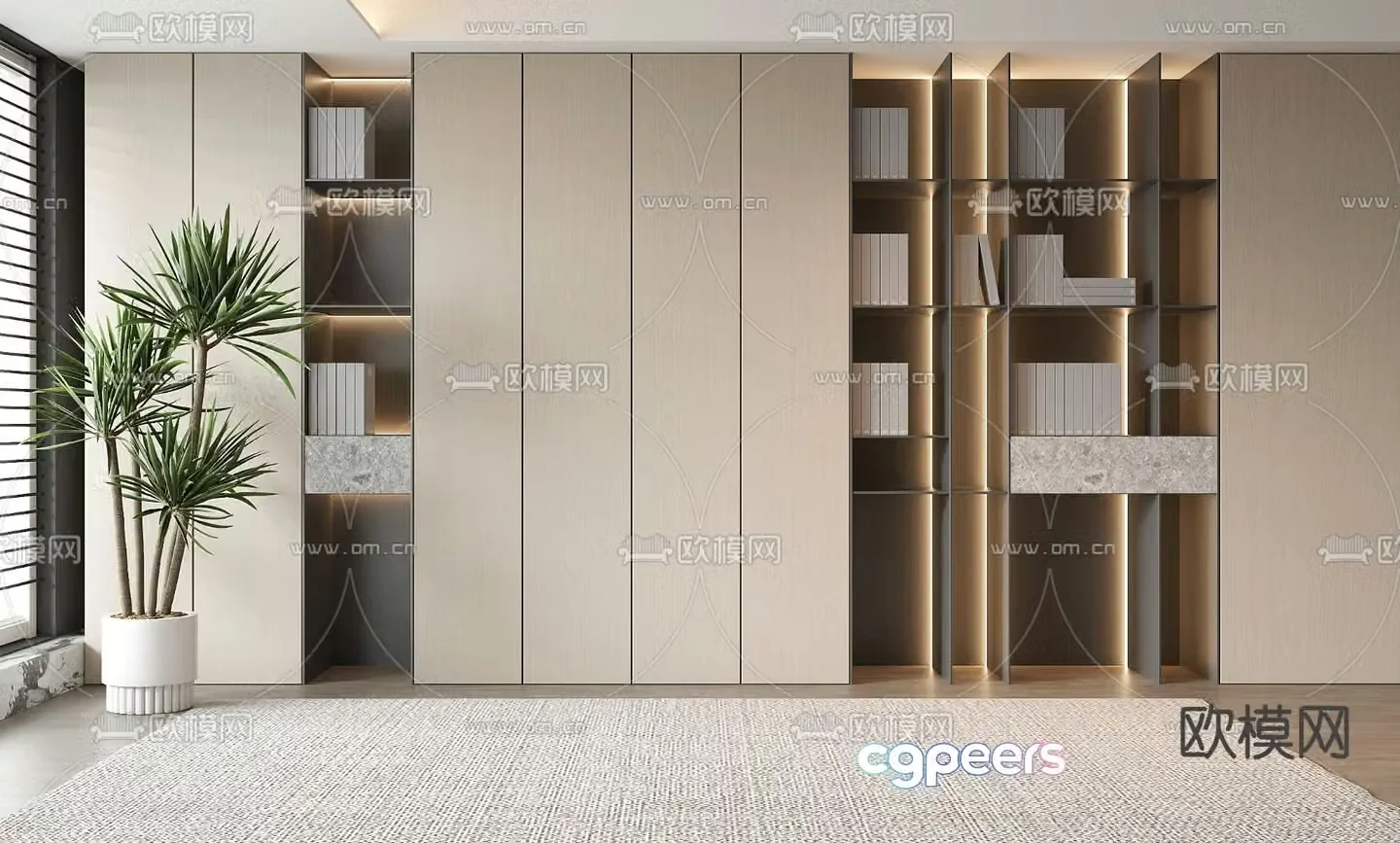 Modern decorative cabinet cabinet storage rack 3d model