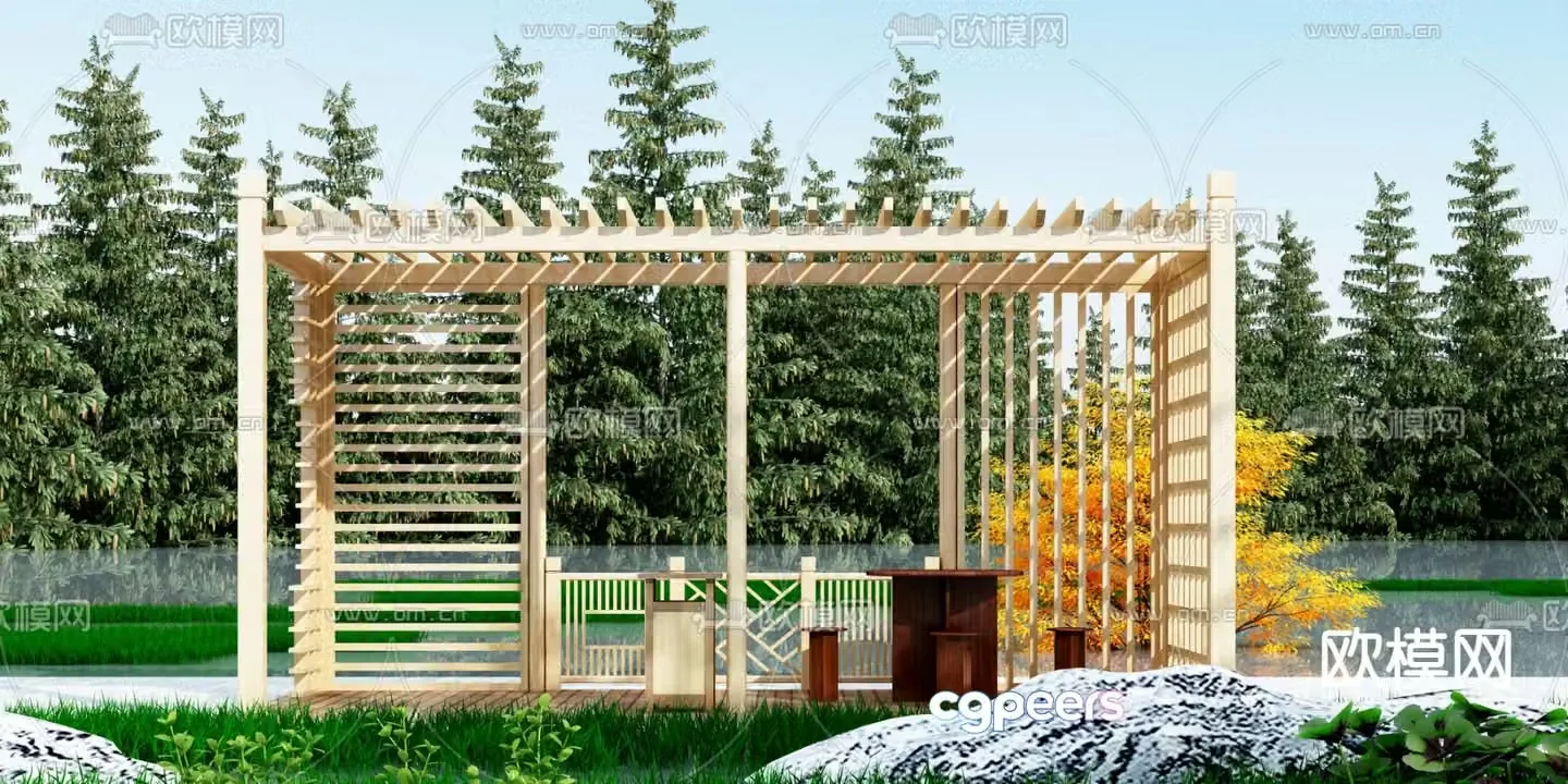 Chinese style gallery 3D model