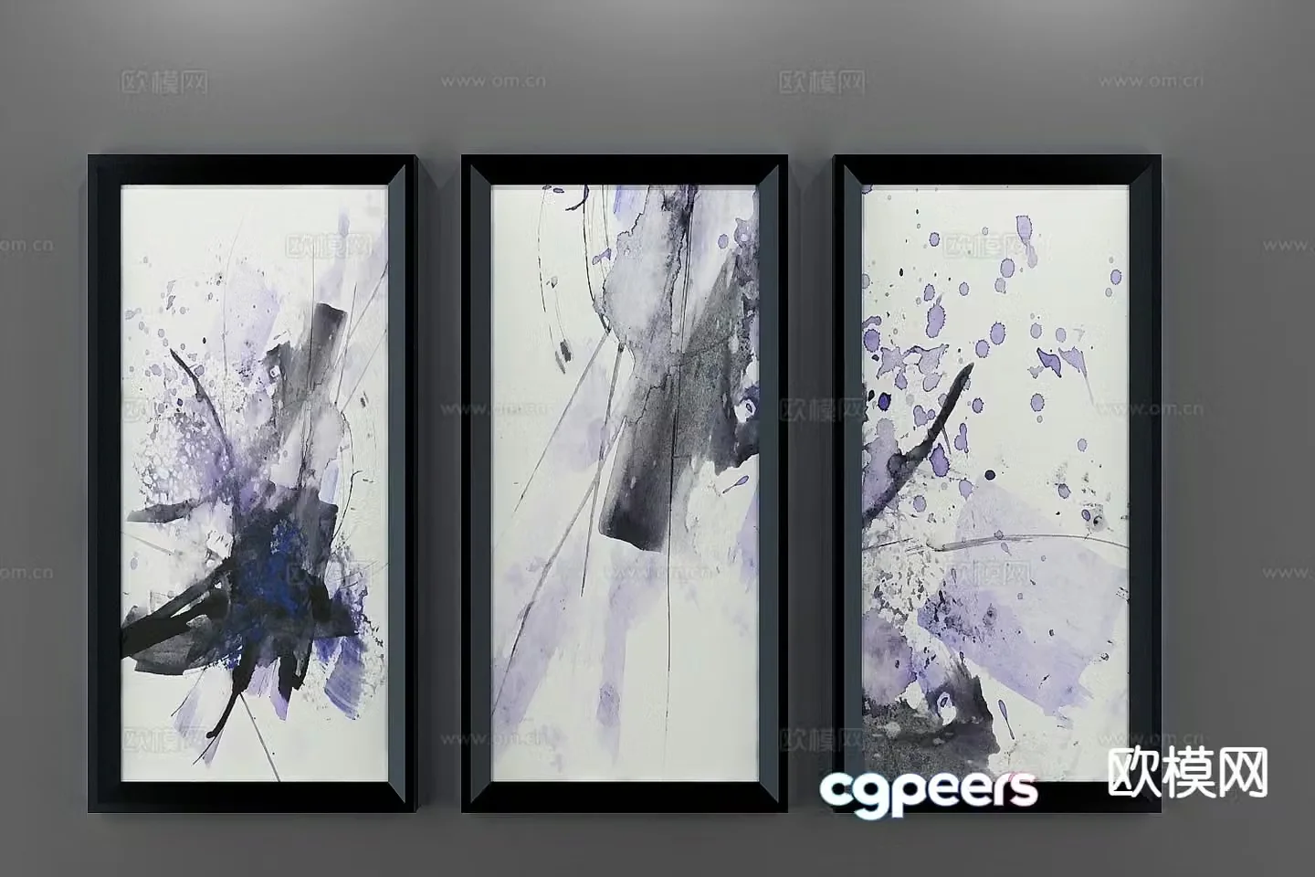 Modern abstract painting art painting 3d model
