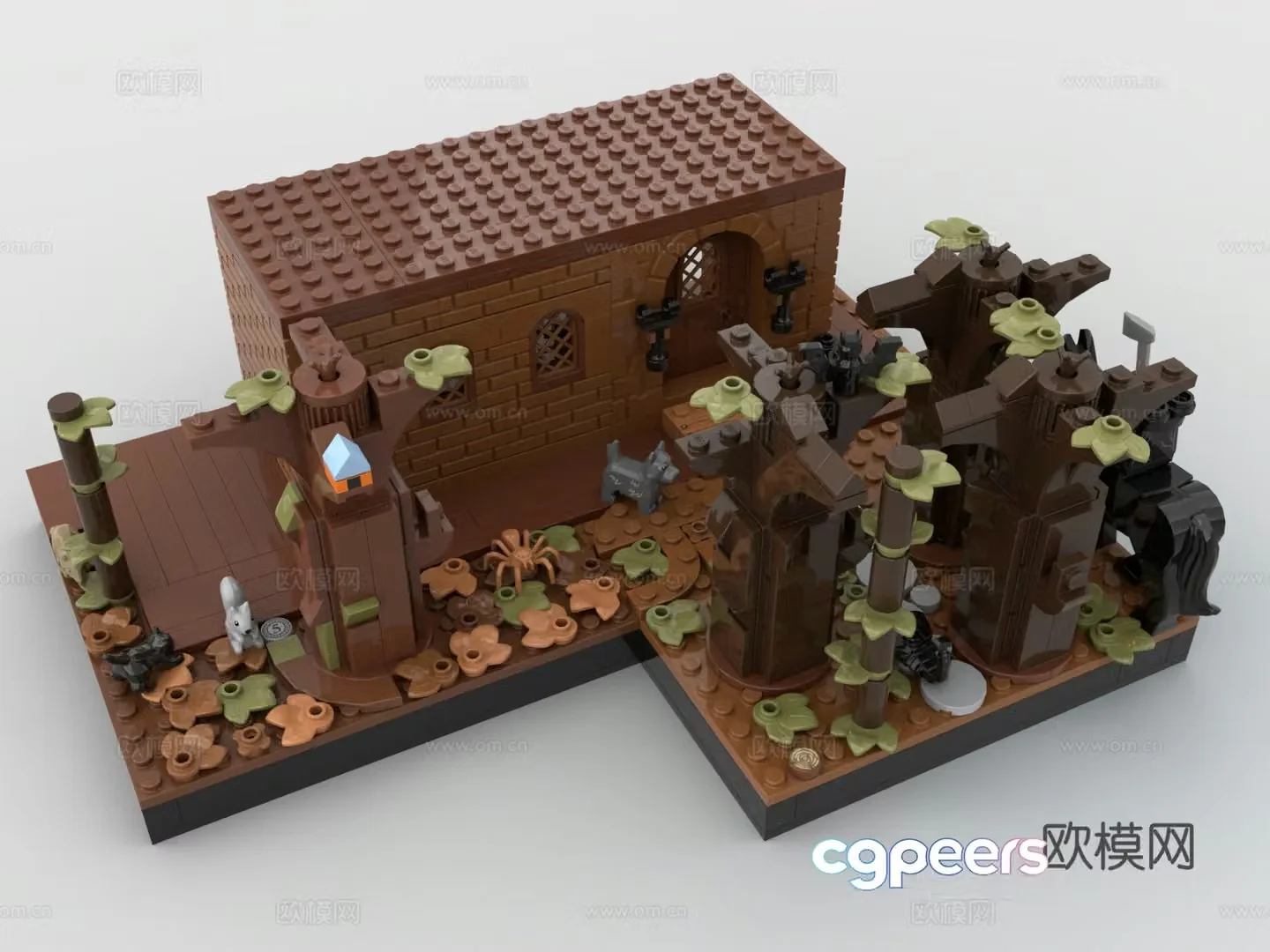 LEGO LEGO toys wooden house building block toy 3d model