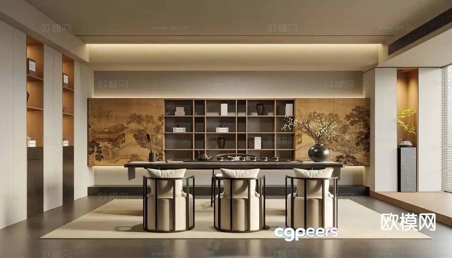 New Chinese tea room 3d model