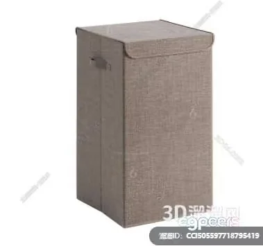 A Gray Fabric Laundry Hamper 3D Model – 239 – VRAY Render