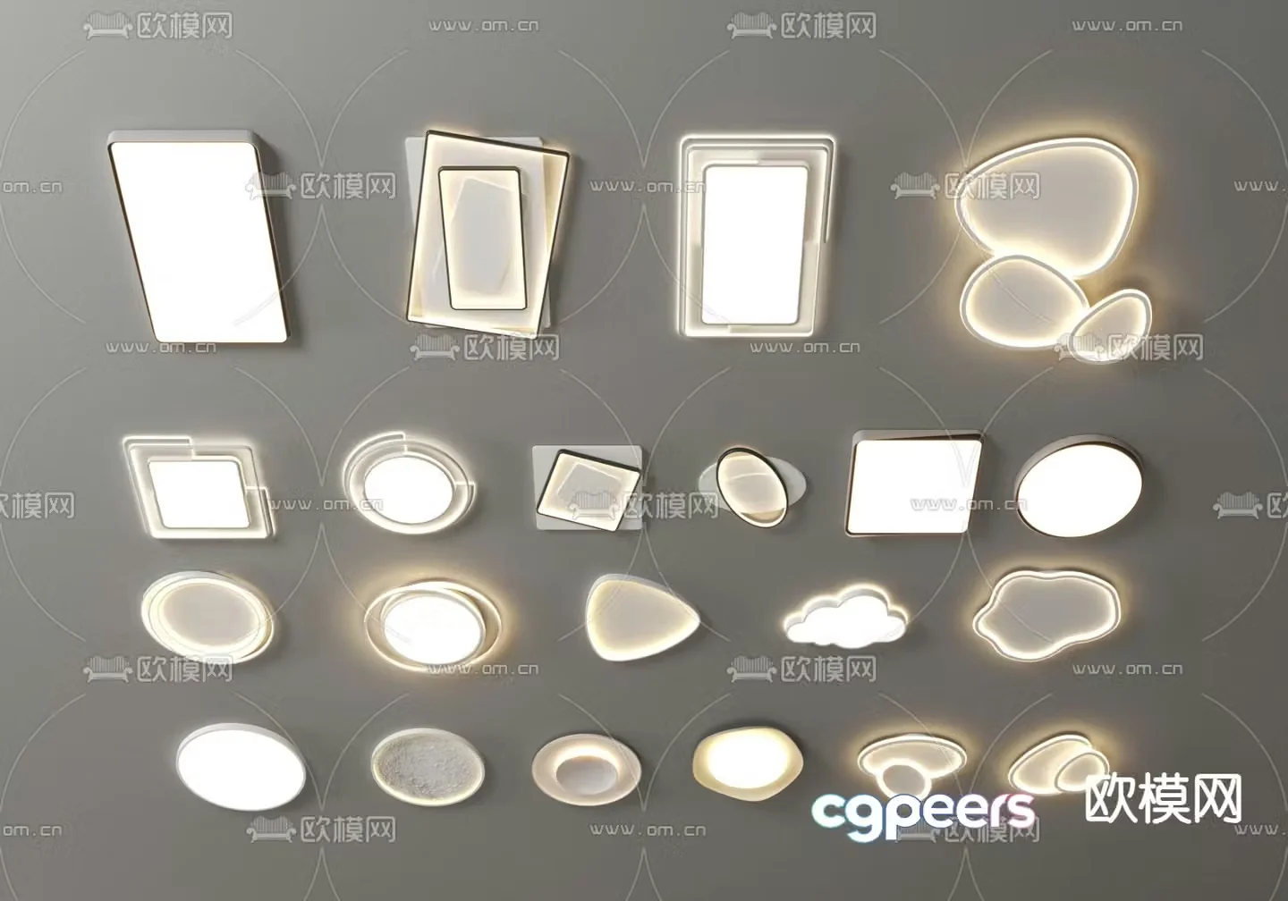 Cream style ceiling lamp living room main light cloud ceiling lamp 3d model