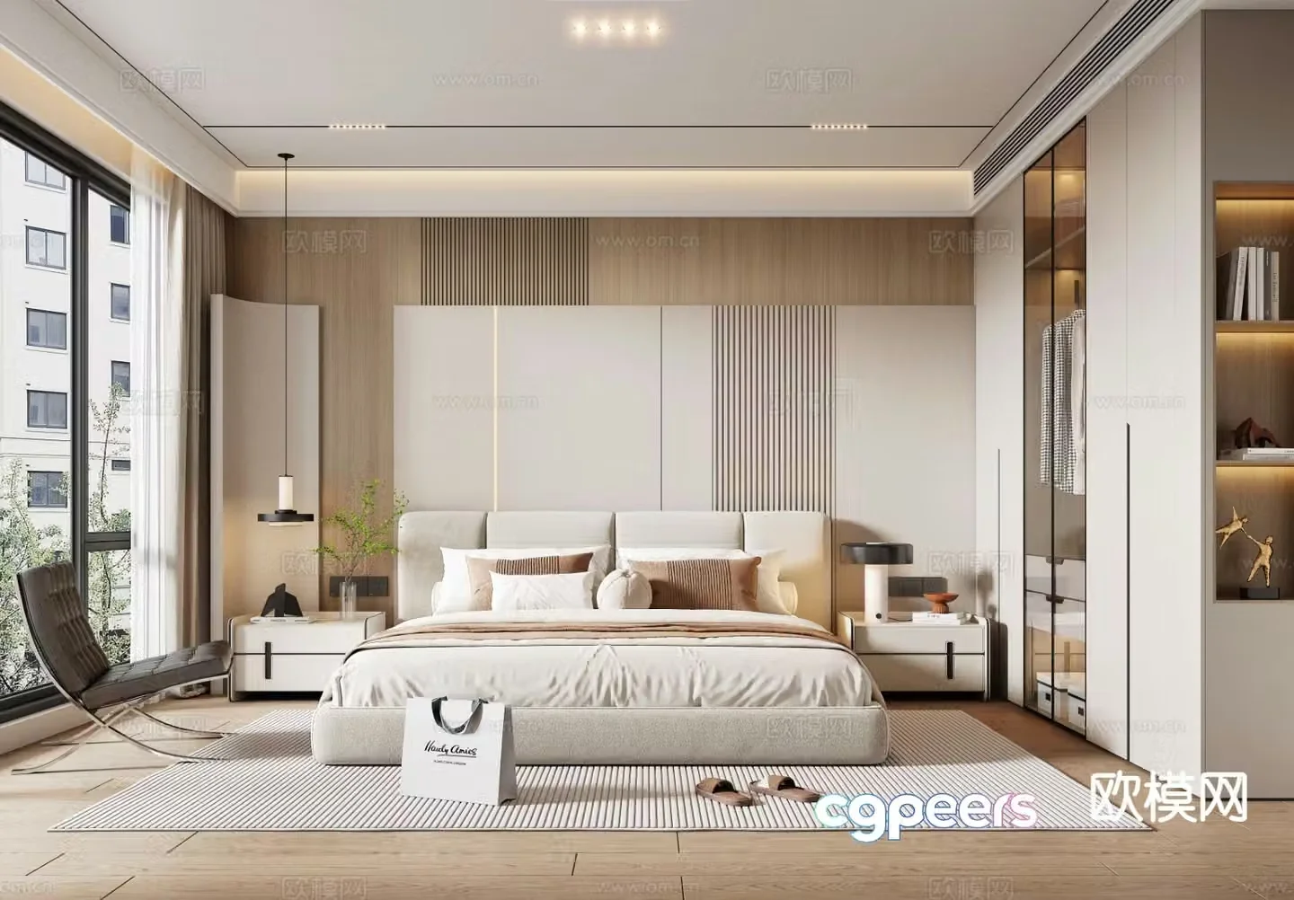 Modern bedroom master bedroom 3d model